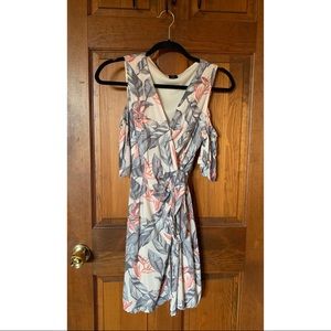 mini floral wrap dress